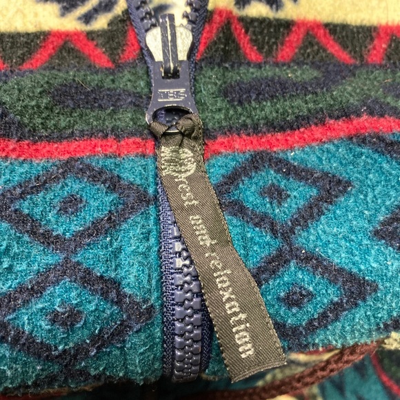 R&R Vintage 90’s Outerwear Fleece Jacket Size 14 Woman’s Aztec Drawstring - Picture 5 of 6
